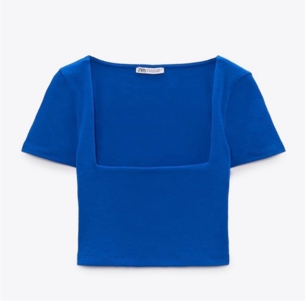 Zara square neck cropped tee